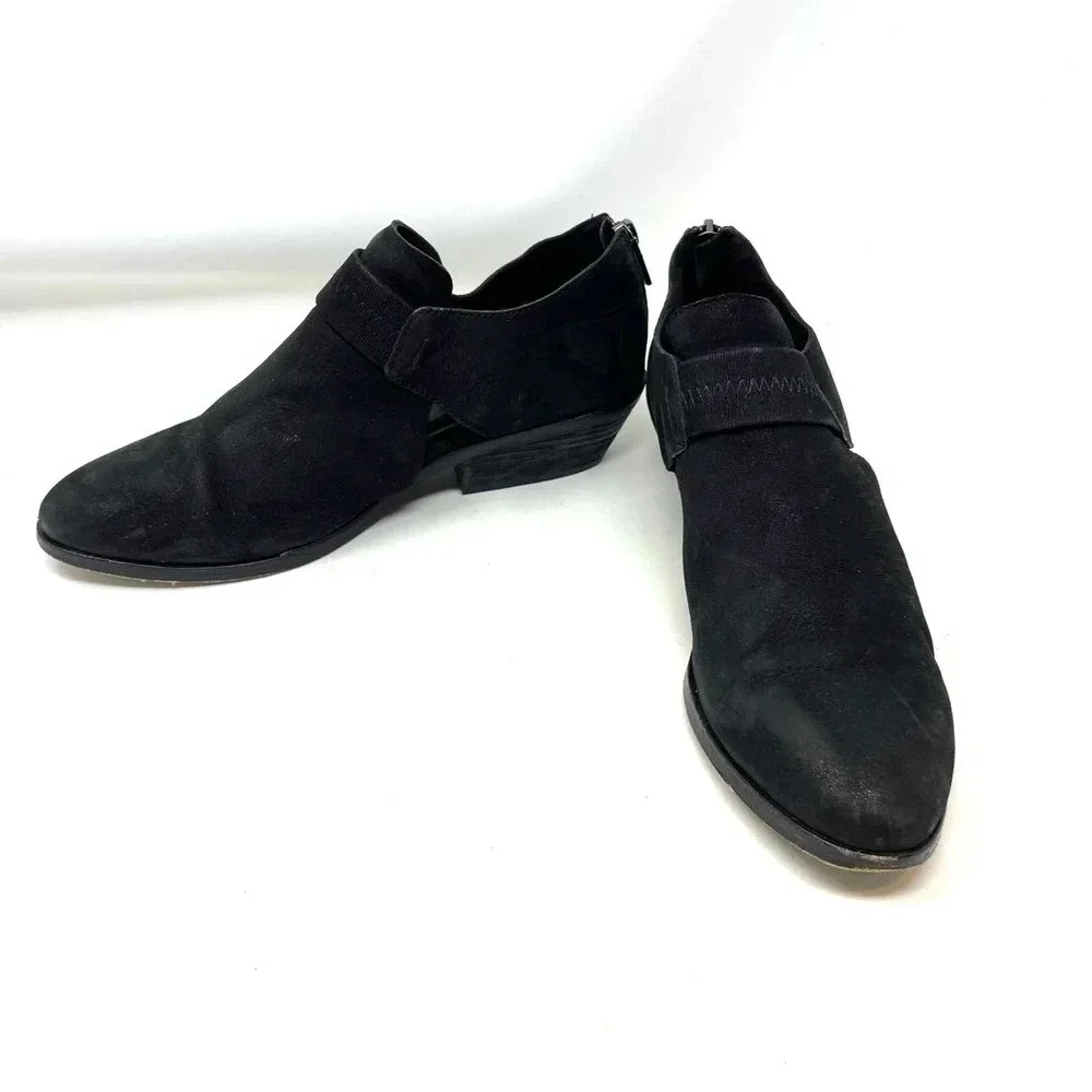 Eileen‎ Fisher Lisbon Cut Out Nubuck Bootie Black Size 7.5